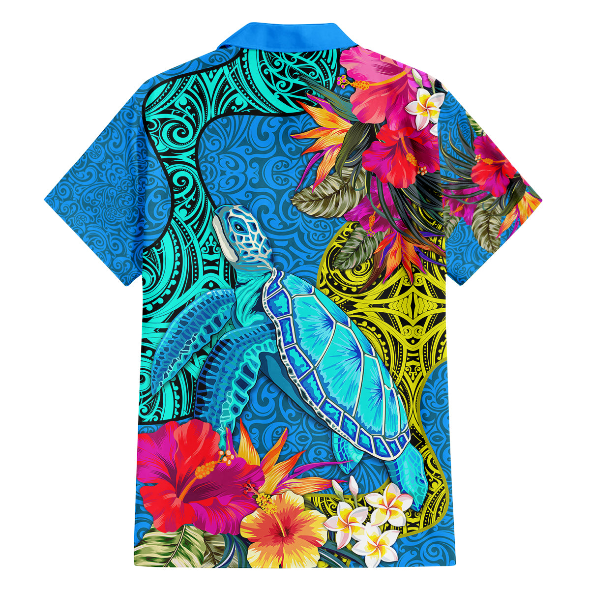 Polynesian Family Matching Tank Maxi Dress and Hawaiian Shirt The Turtle Jung Flower with Maori Pattern Ethnic Style LT03 - Polynesian Pride