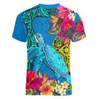 polynesian-women-v-neck-t-shirt-the-turtle-jung-flower-with-maori-pattern-ethnic-style