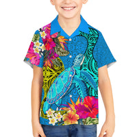 custom-polynesian-kid-hawaiian-shirt-the-turtle-jung-flower-with-maori-pattern-ethnic-style