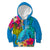 Custom Polynesian Kid Hoodie The Turtle Jung Flower with Maori Pattern Ethnic Style LT03 Blue - Polynesian Pride