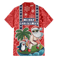 Hawaii Christmas Family Matching Short Sleeve Bodycon Dress and Hawaiian Shirt The Santa Surfing Hawaii Xmas Style LT03 - Polynesian Pride