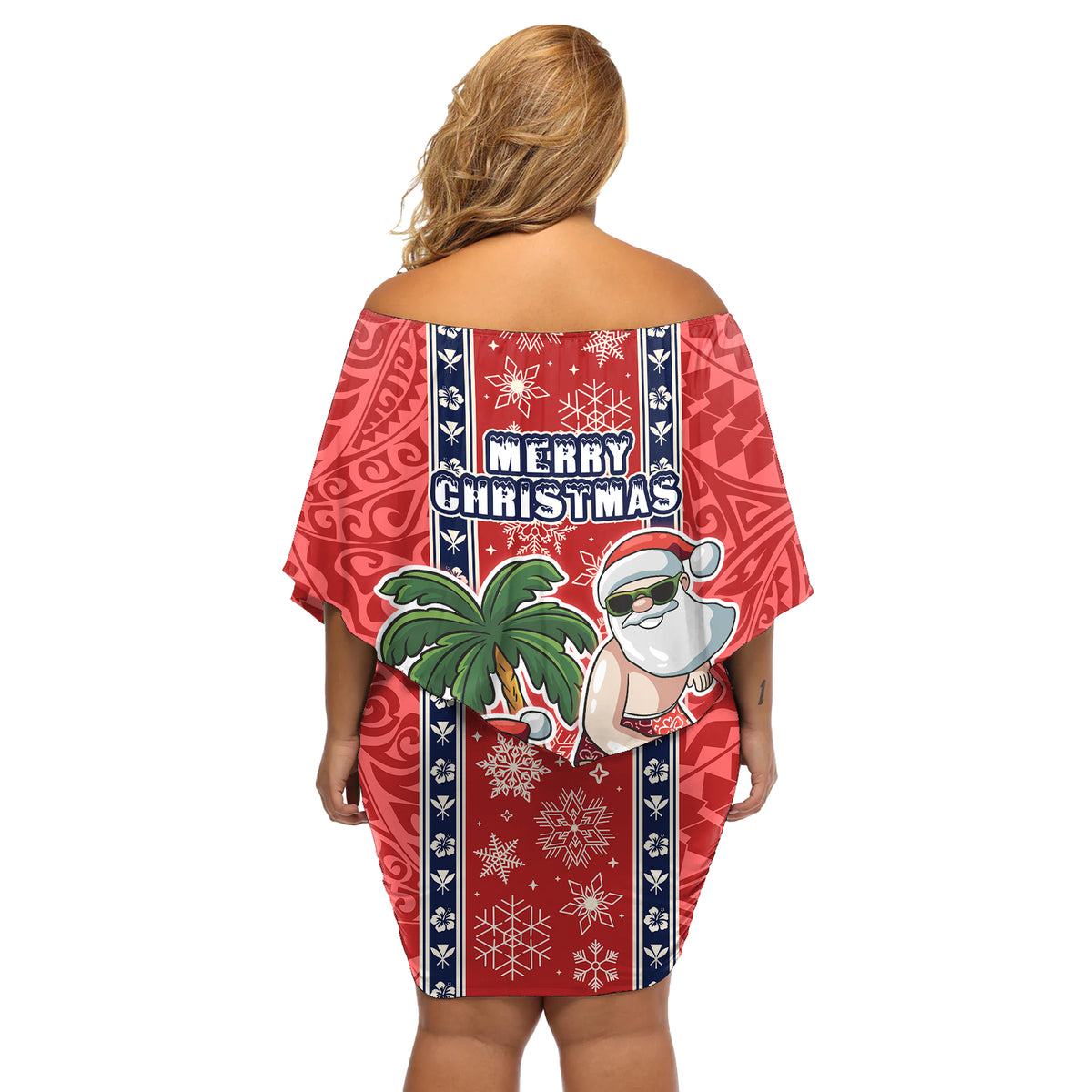 hawaii-christmas-off-shoulder-short-dress-the-santa-surfing-hawaii-xmas-style