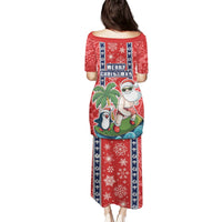 Hawaii Christmas Puletasi The Santa Surfing Hawaii Xmas Style LT03 - Polynesian Pride