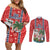 Custom Hawaii Christmas Couples Matching Off Shoulder Short Dress and Long Sleeve Button Shirts The Santa Surfing Hawaii Xmas Style LT03 Red - Polynesian Pride