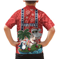 Custom Hawaii Christmas Family Matching Mermaid Dress and Hawaiian Shirt The Santa Surfing Hawaii Xmas Style LT03 - Polynesian Pride