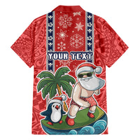 Custom Hawaii Christmas Family Matching Short Sleeve Bodycon Dress and Hawaiian Shirt The Santa Surfing Hawaii Xmas Style LT03 - Polynesian Pride