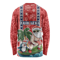 Custom Hawaii Christmas Long Sleeve Shirt The Santa Surfing Hawaii Xmas Style LT03 - Polynesian Pride