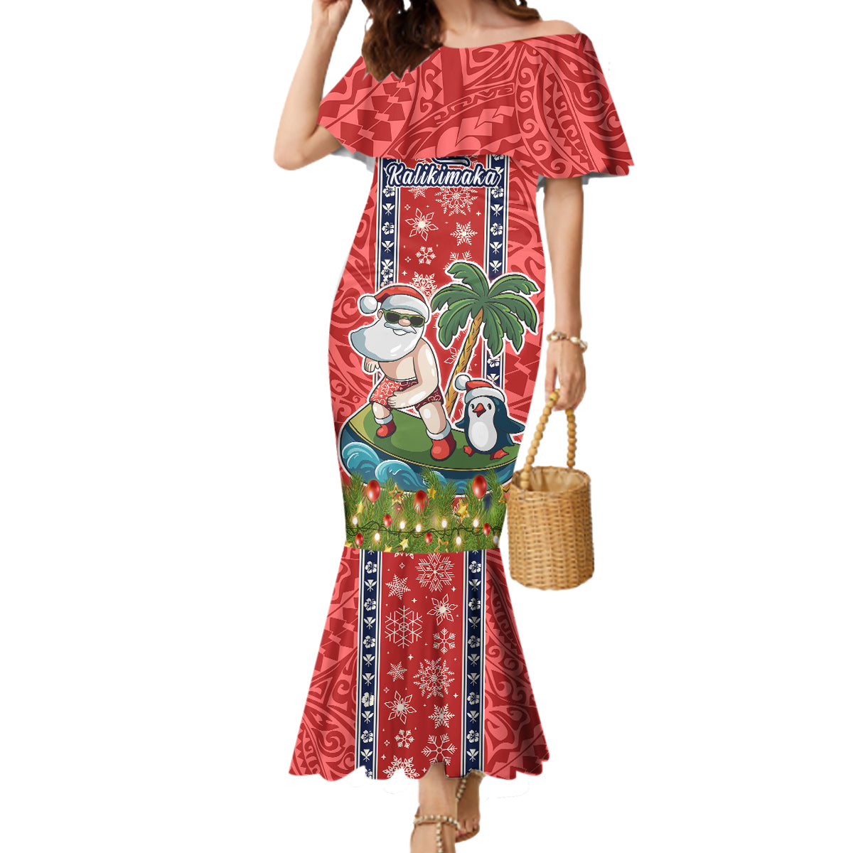 custom-hawaii-christmas-mermaid-dress-the-santa-surfing-hawaii-xmas-style