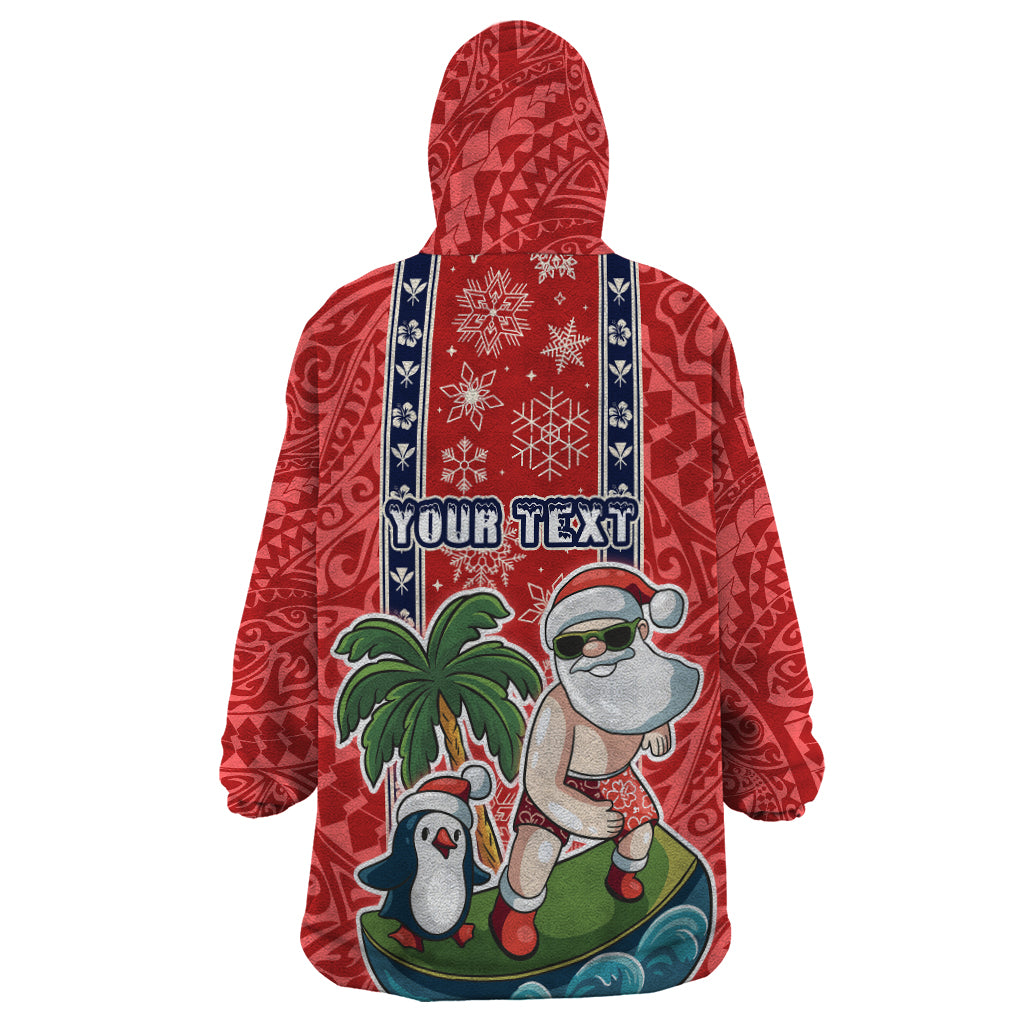 Custom Hawaii Christmas Wearable Blanket Hoodie The Santa Surfing Hawaii Xmas Style LT03 - Polynesian Pride