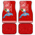 Hawaii Mele Kalikimaka Car Mats Santa Riding The DolPhin Mix Kakau Pattern Red Style LT03 Red - Polynesian Pride