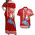 Custom Hawaii Mele Kalikimaka Couples Matching Off Shoulder Maxi Dress and Hawaiian Shirt Santa Riding The DolPhin Mix Kakau Pattern Red Style LT03 Red - Polynesian Pride