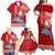 Custom Hawaii Mele Kalikimaka Family Matching Off Shoulder Maxi Dress and Hawaiian Shirt Santa Riding The DolPhin Mix Kakau Pattern Red Style LT03 - Polynesian Pride