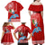 Custom Hawaii Mele Kalikimaka Family Matching Off Shoulder Maxi Dress and Hawaiian Shirt Santa Riding The DolPhin Mix Kakau Pattern Red Style LT03 - Polynesian Pride