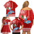 Custom Hawaii Mele Kalikimaka Family Matching Off Shoulder Short Dress and Hawaiian Shirt Santa Riding The DolPhin Mix Kakau Pattern Red Style LT03 - Polynesian Pride