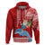 Custom Hawaii Mele Kalikimaka Hoodie Santa Riding The DolPhin Mix Kakau Pattern Red Style LT03 Pullover Hoodie Red - Polynesian Pride