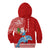 Custom Hawaii Mele Kalikimaka Kid Hoodie Santa Riding The DolPhin Mix Kakau Pattern Red Style LT03 - Polynesian Pride