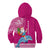 Custom Hawaii Mele Kalikimaka Kid Hoodie Santa Riding The DolPhin Mix Kakau Pattern Pink Style LT03 - Polynesian Pride