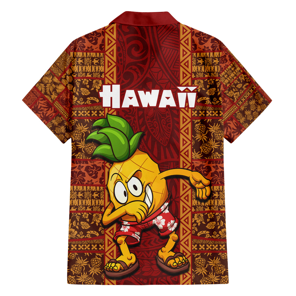 Hawaii Family Matching Off Shoulder Maxi Dress and Hawaiian Shirt Aloha Funny Pineapple Mix Kakau Hawaiian Tribal LT03 - Polynesian Pride