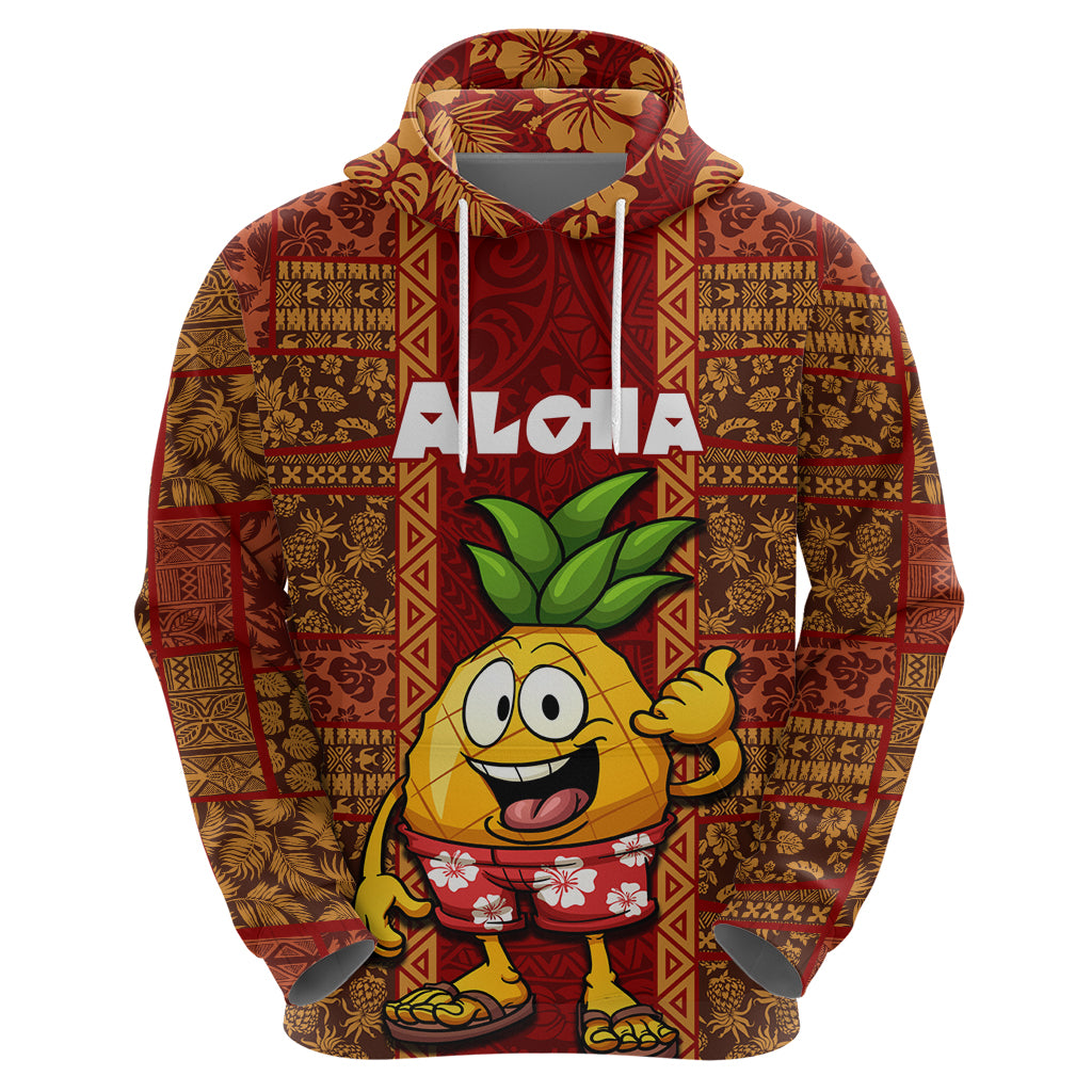 Hawaii Hoodie Aloha Funny Pineapple Mix Kakau Hawaiian Tribal LT03 - Polynesian Pride