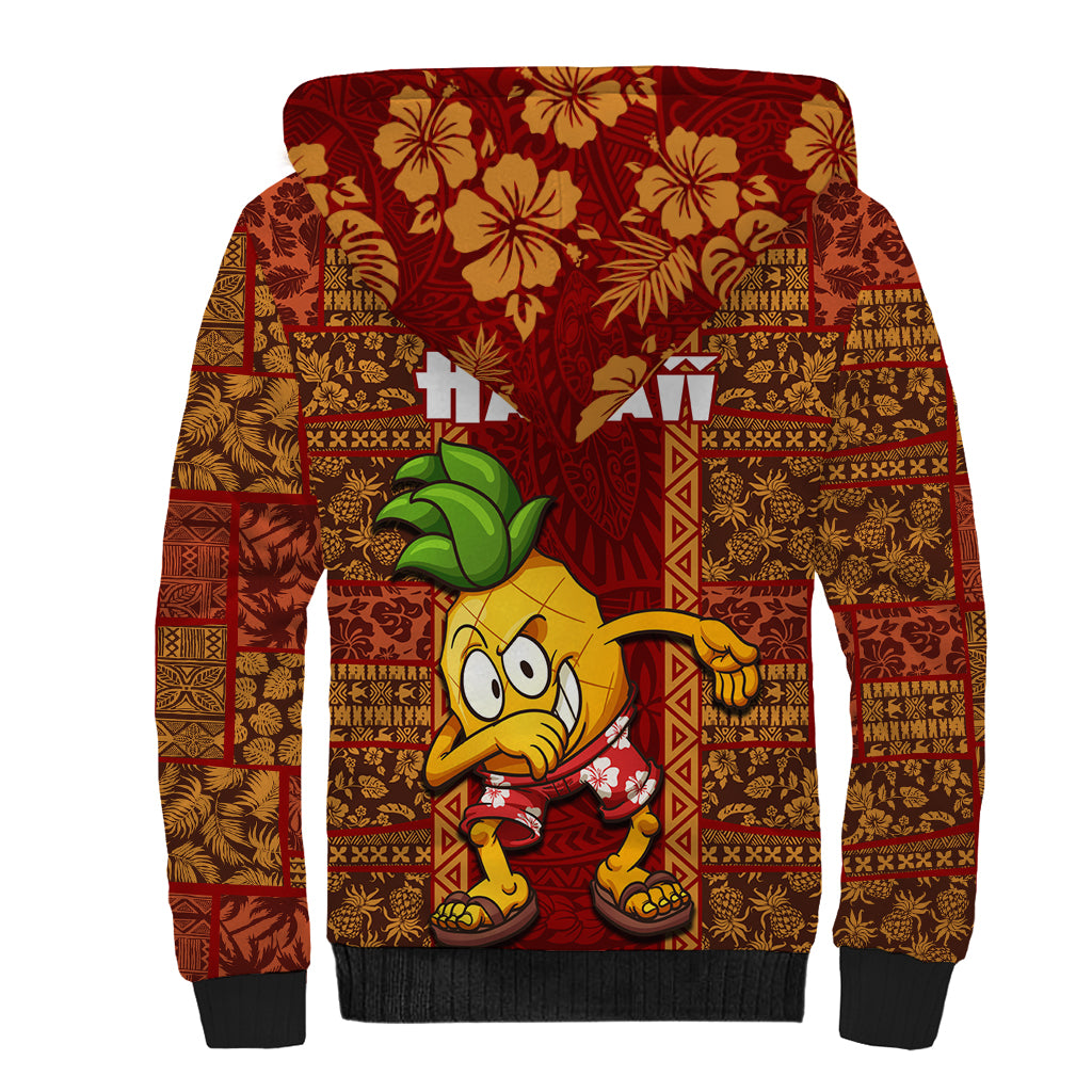 Hawaii Sherpa Hoodie Aloha Funny Pineapple Mix Kakau Hawaiian Tribal LT03 - Polynesian Pride