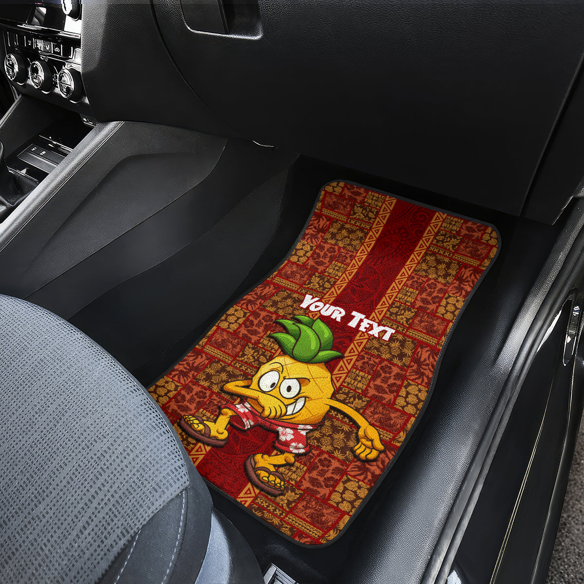 Custom Hawaii Car Mats Aloha Funny Pineapple Mix Kakau Hawaiian Tribal LT03 - Polynesian Pride