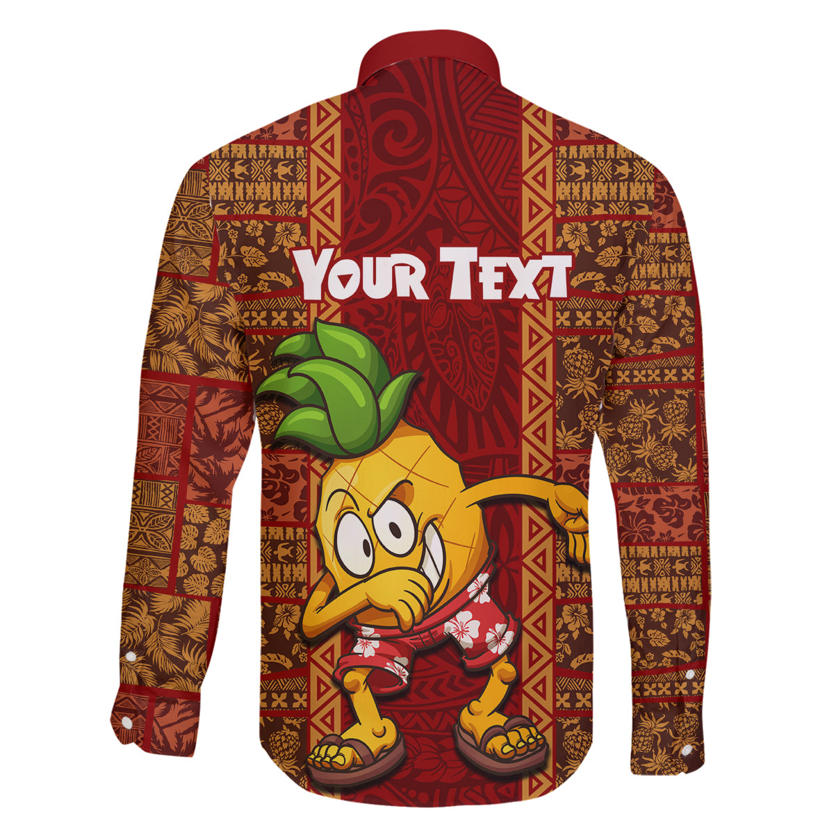 Custom Hawaii Family Matching Off Shoulder Maxi Dress and Hawaiian Shirt Aloha Funny Pineapple Mix Kakau Hawaiian Tribal LT03 - Polynesian Pride