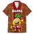 Custom Hawaii Family Matching Off Shoulder Short Dress and Hawaiian Shirt Aloha Funny Pineapple Mix Kakau Hawaiian Tribal LT03 Dad's Shirt - Short Sleeve Red - Polynesian Pride