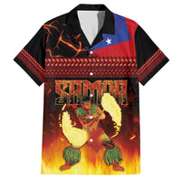 Samoan Siva Afi Family Matching Off Shoulder Short Dress and Hawaiian Shirt Tribal Performers of Samoan Fire Knife Dancing