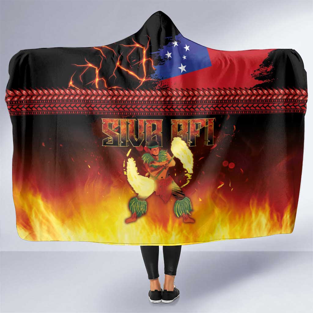 Samoan Siva Afi Hooded Blanket Tribal Performers of Samoan Fire Knife Dancing