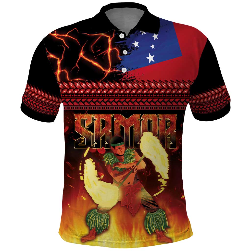 Samoan Siva Afi Polo Shirt Tribal Performers of Samoan Fire Knife Dancing