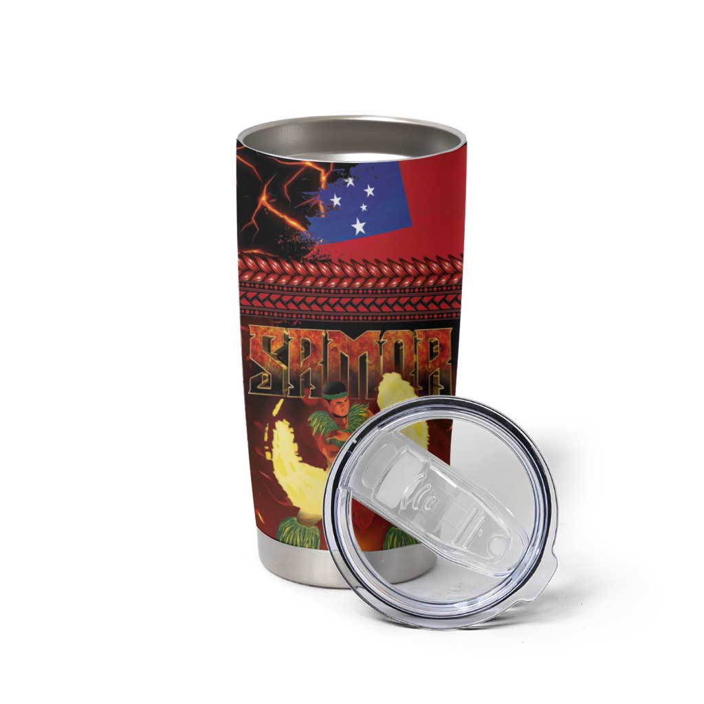Samoan Siva Afi Tumbler Cup Tribal Performers of Samoan Fire Knife Dancing LT03 - Polynesian Pride