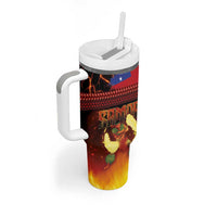 Samoan Siva Afi Tumbler With Handle Tribal Performers of Samoan Fire Knife Dancing LT03 - Polynesian Pride