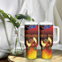 Samoan Siva Afi Tumbler With Handle Tribal Performers of Samoan Fire Knife Dancing LT03 - Polynesian Pride