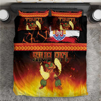 Tahitian Siva Afi Bedding Set Tribal Performers of Tahitian Fire Knife Dancing LT03 Black - Polynesian Pride