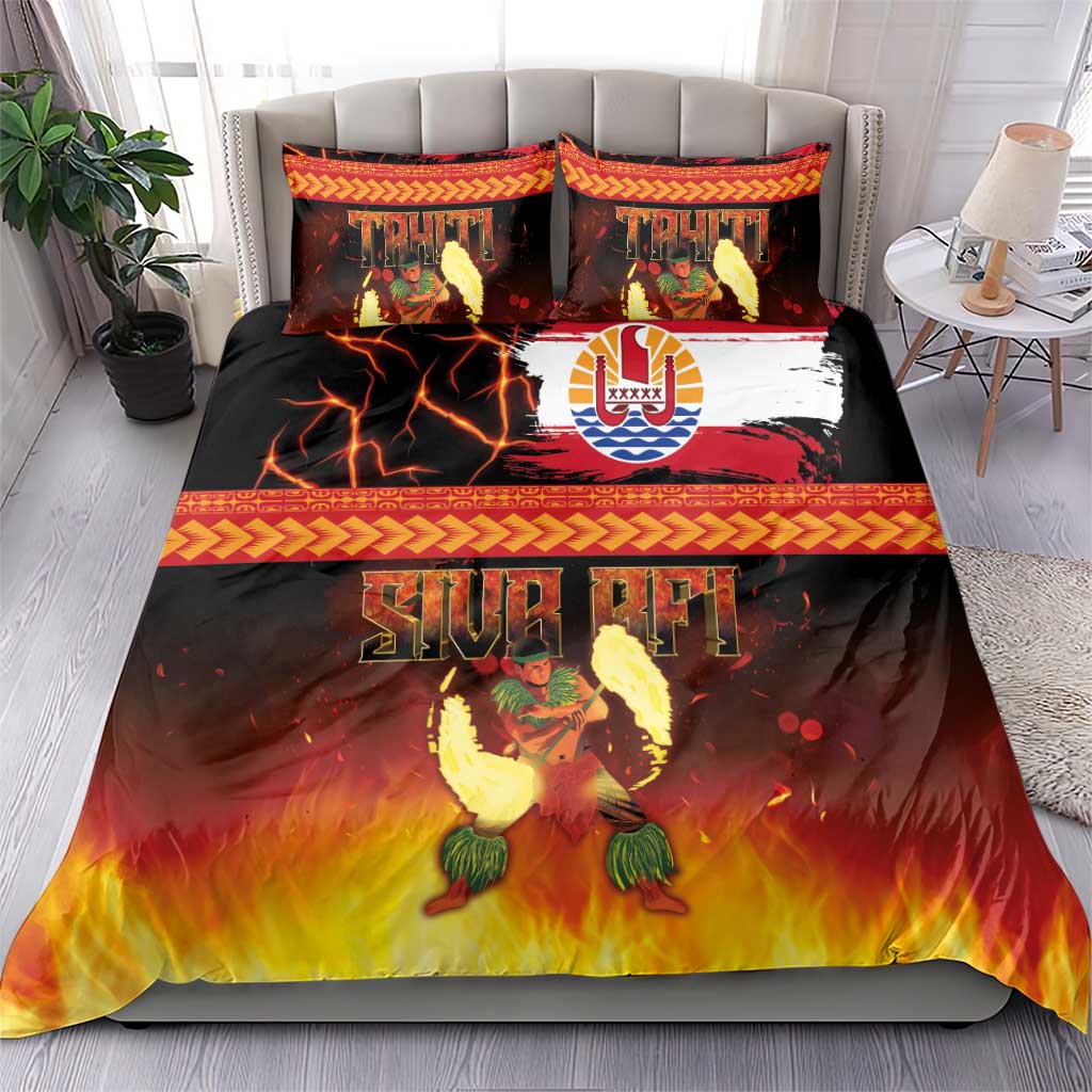 Tahitian Siva Afi Bedding Set Tribal Performers of Tahitian Fire Knife Dancing LT03 - Polynesian Pride