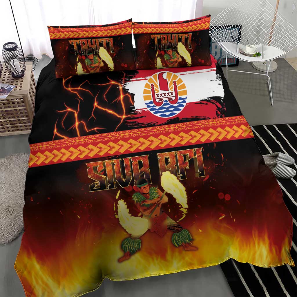 Tahitian Siva Afi Bedding Set Tribal Performers of Tahitian Fire Knife Dancing LT03 - Polynesian Pride