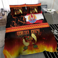 Tahitian Siva Afi Bedding Set Tribal Performers of Tahitian Fire Knife Dancing LT03 - Polynesian Pride