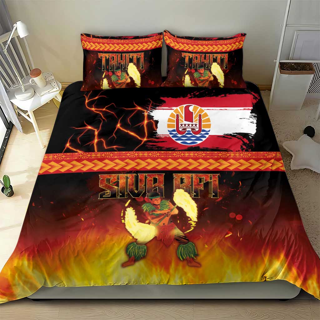 Tahitian Siva Afi Bedding Set Tribal Performers of Tahitian Fire Knife Dancing LT03 - Polynesian Pride