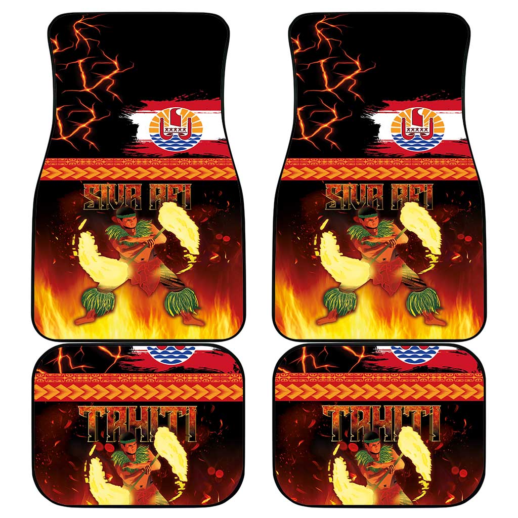Tahitian Siva Afi Car Mats Tribal Performers of Tahitian Fire Knife Dancing LT03 - Polynesian Pride