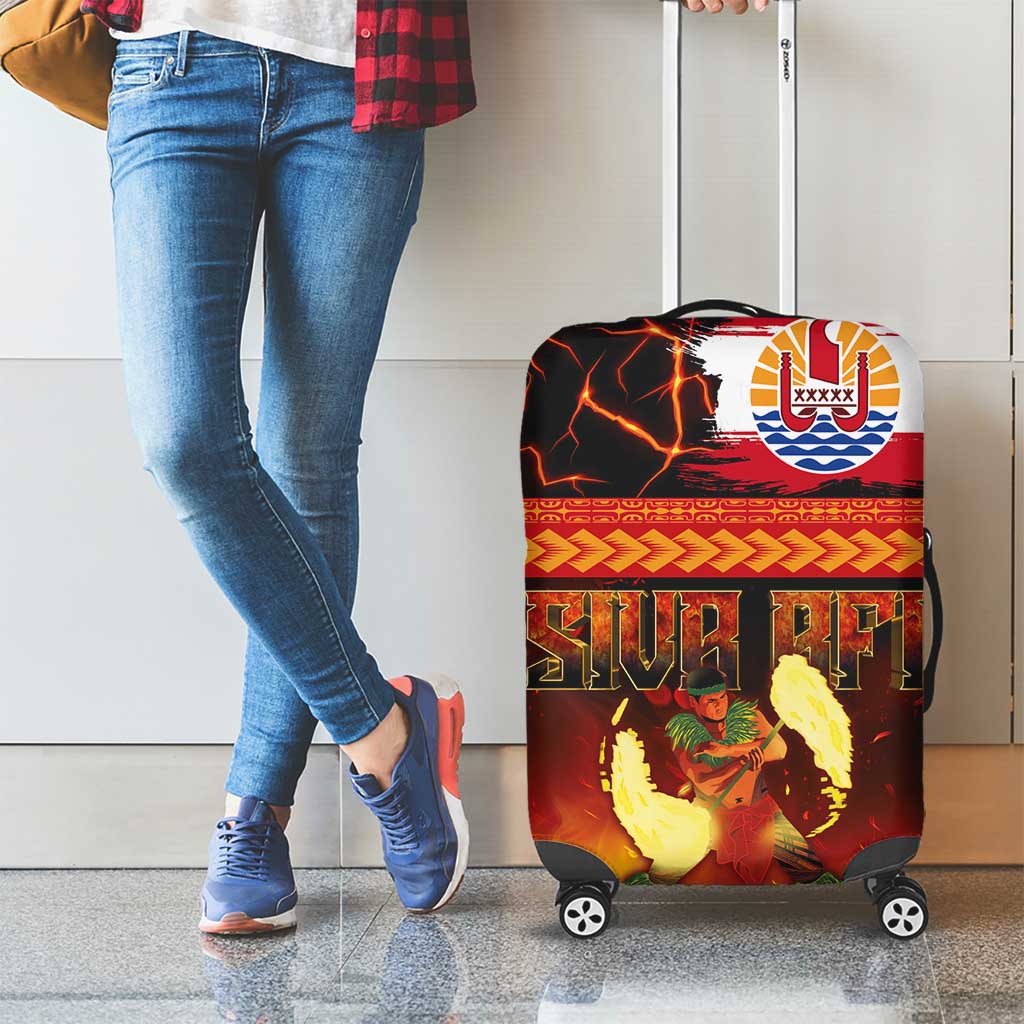 Tahitian Siva Afi Luggage Cover Tribal Performers of Tahitian Fire Knife Dancing LT03 - Polynesian Pride