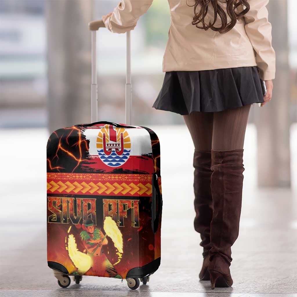 Tahitian Siva Afi Luggage Cover Tribal Performers of Tahitian Fire Knife Dancing LT03 - Polynesian Pride