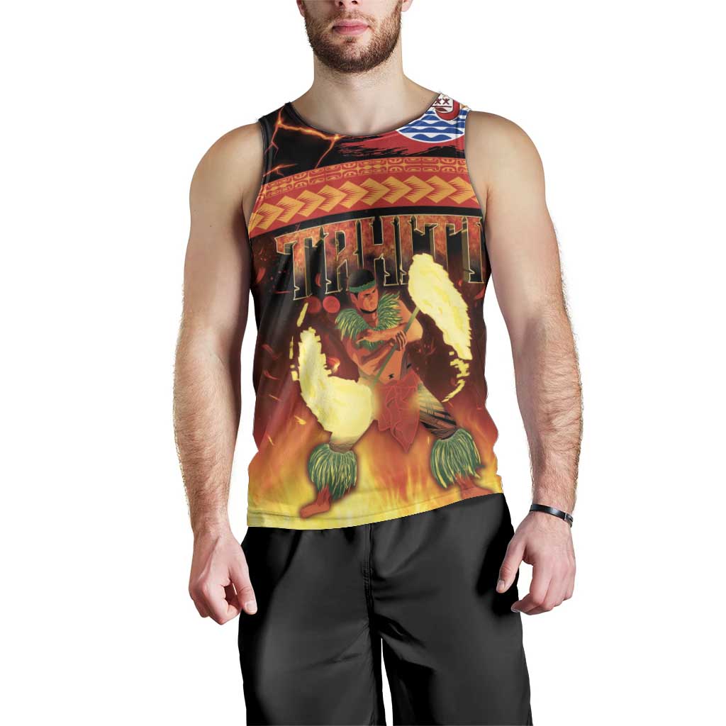 Tahitian Siva Afi Men Tank Top Tribal Performers of Tahitian Fire Knife Dancing