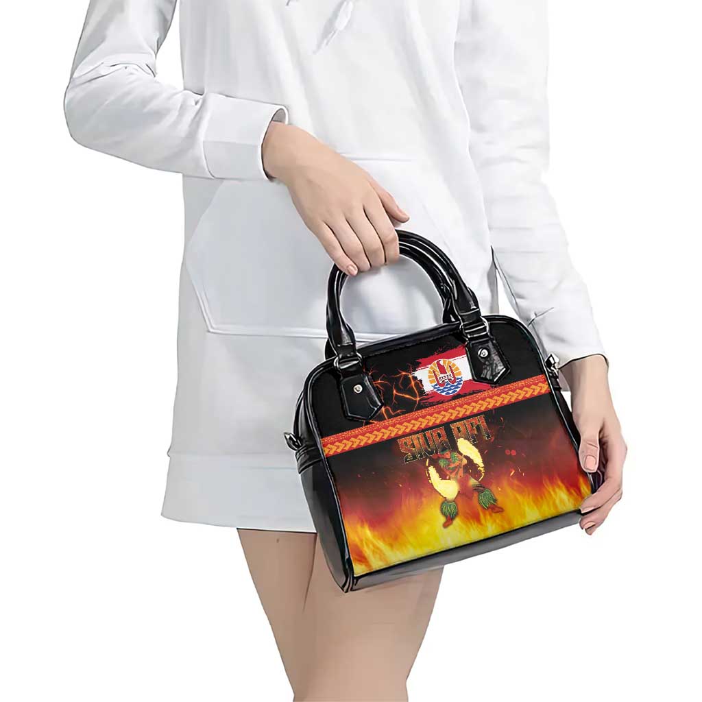 Tahitian Siva Afi Shoulder Handbag Tribal Performers of Tahitian Fire Knife Dancing