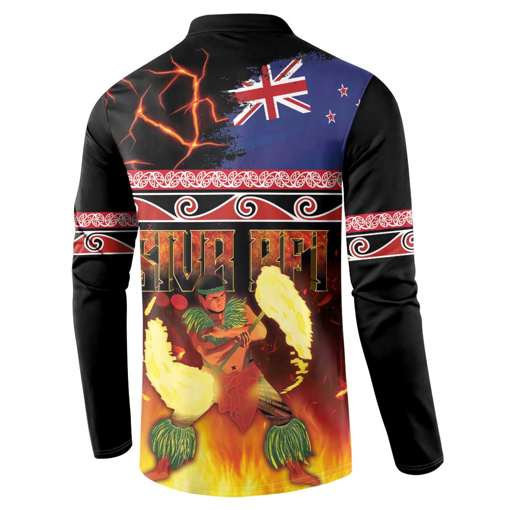 Aotearoa Siva Afi Button Sweatshirt Tribal Performers of Aotearoa Fire Knife Dancing