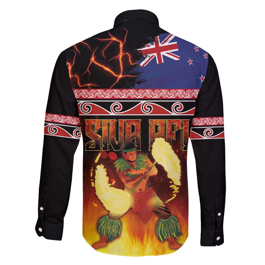 Aotearoa Siva Afi Family Matching Off Shoulder Maxi Dress and Hawaiian Shirt Tribal Performers of Aotearoa Fire Knife Dancing LT03 - Polynesian Pride
