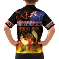 Aotearoa Siva Afi Family Matching Off Shoulder Short Dress and Hawaiian Shirt Tribal Performers of Aotearoa Fire Knife Dancing LT03 - Polynesian Pride