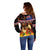 Aotearoa Siva Afi Off Shoulder Sweater Tribal Performers of Aotearoa Fire Knife Dancing