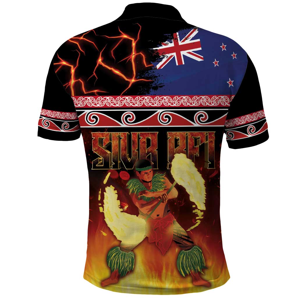 Aotearoa Siva Afi Polo Shirt Tribal Performers of Aotearoa Fire Knife Dancing