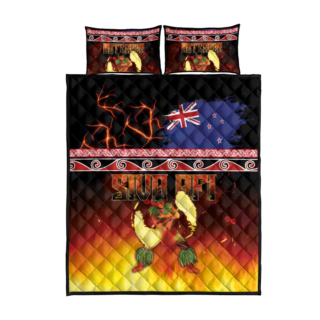 Aotearoa Siva Afi Quilt Bed Set Tribal Performers of Aotearoa Fire Knife Dancing