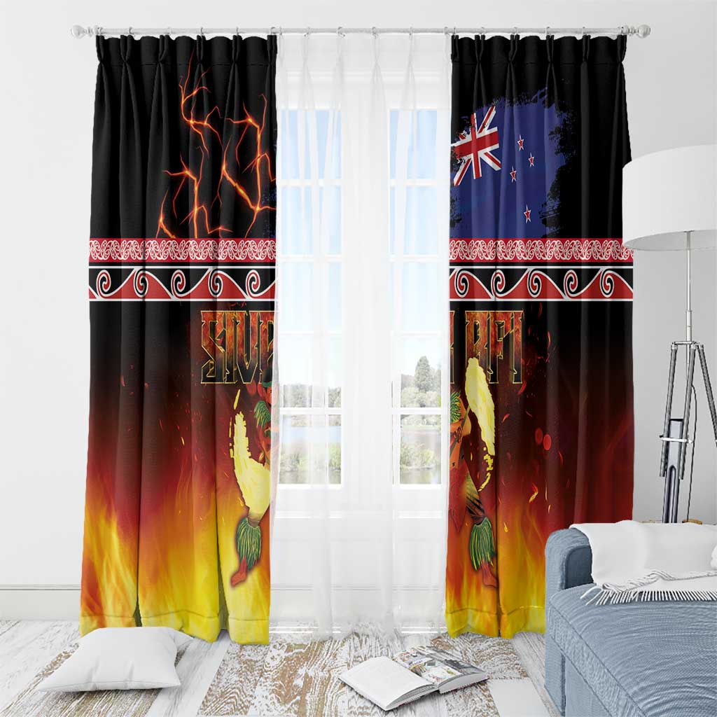 Aotearoa Siva Afi Window Curtain Tribal Performers of Aotearoa Fire Knife Dancing